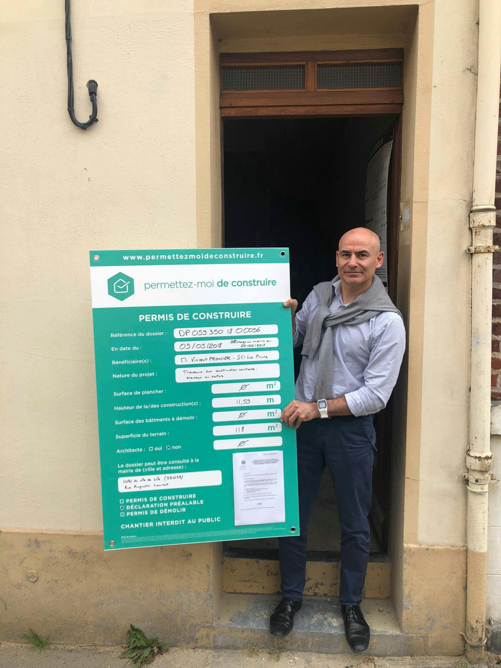 Vincent obtient la déclaration de travaux de sa terrasse surélevée à Lille