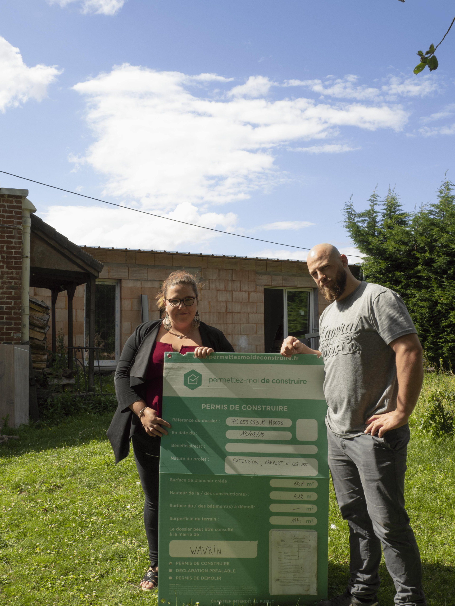 Damien et Marine obtiennent le permis de construire pour leur extension à Wavrin