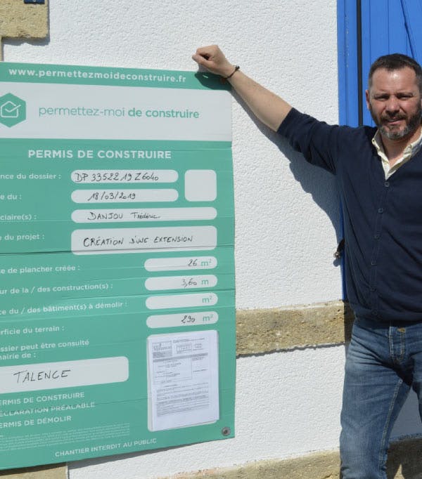 Frédéric obtient la déclaration de travaux de son extension à Talence