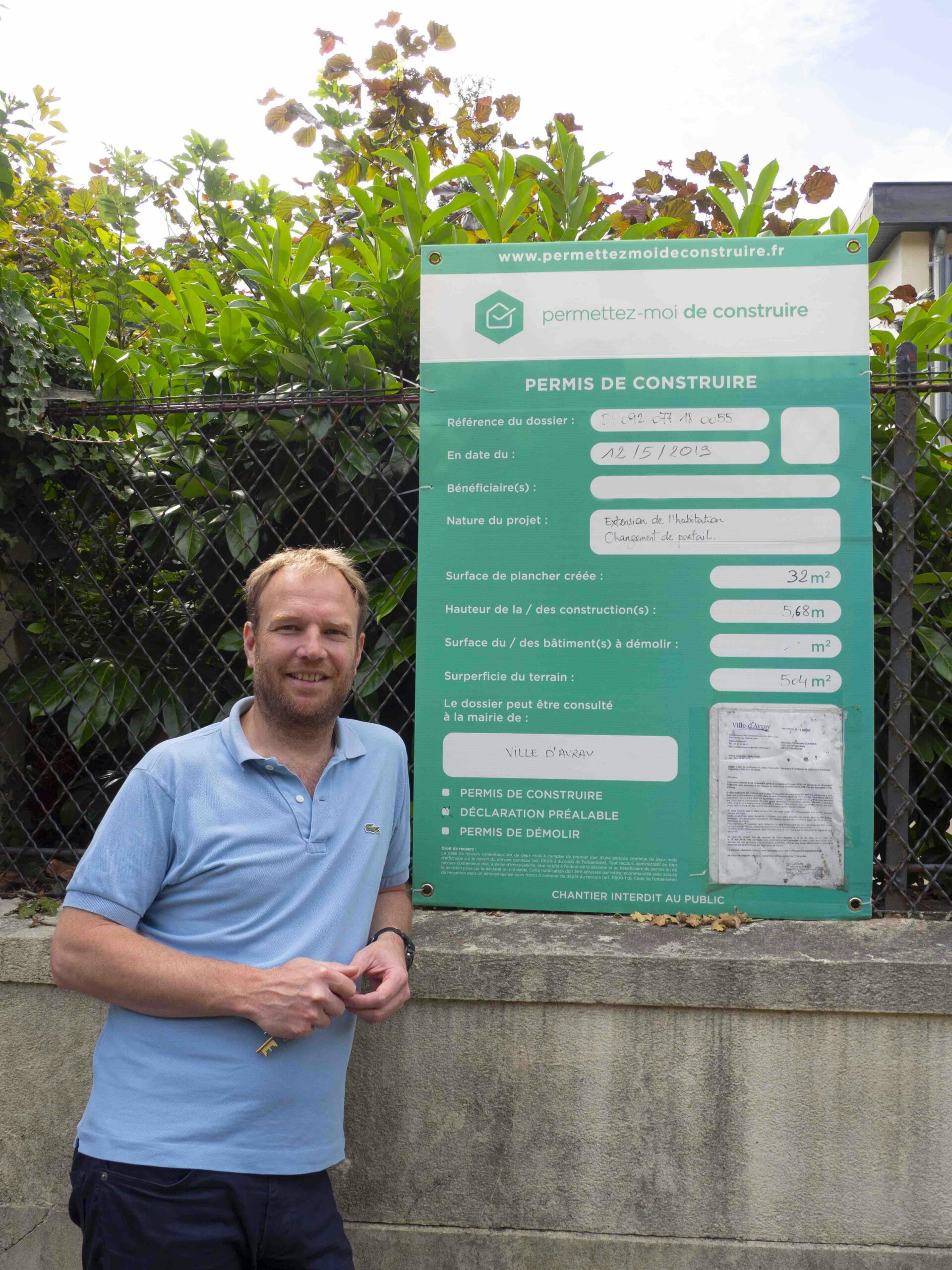 Christophe obtient la déclaration de travaux pour son extension à Ville-d’Avray