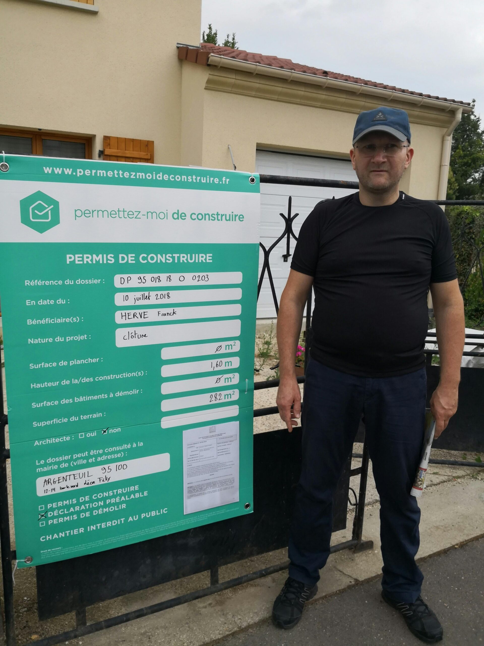 Franck obtient la déclaration de travaux de sa clôture à Argenteuil
