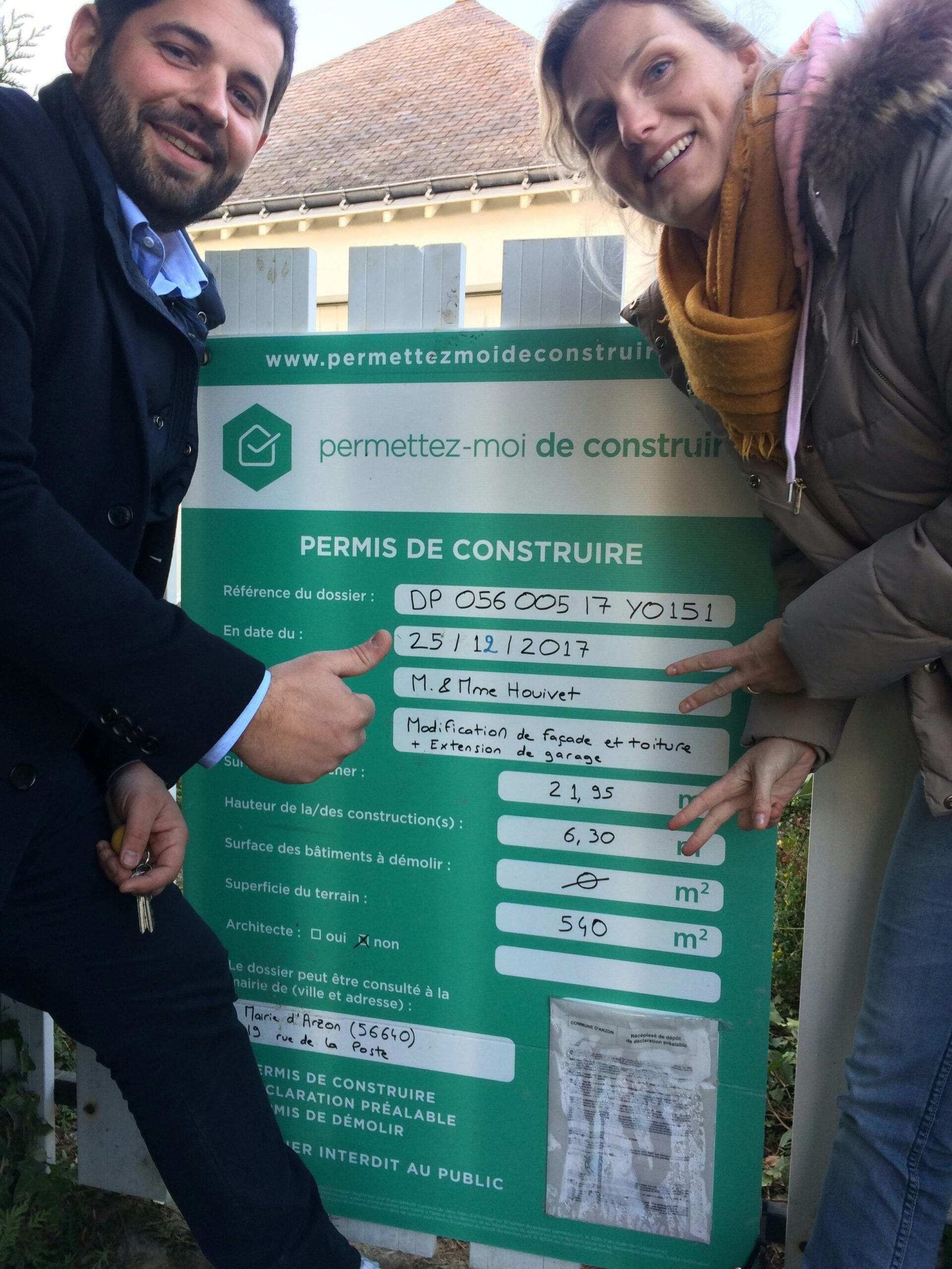 Bérengère et Édouard obtiennent leur déclaration de travaux pour l’aménagement de leurs combles à Arzon
