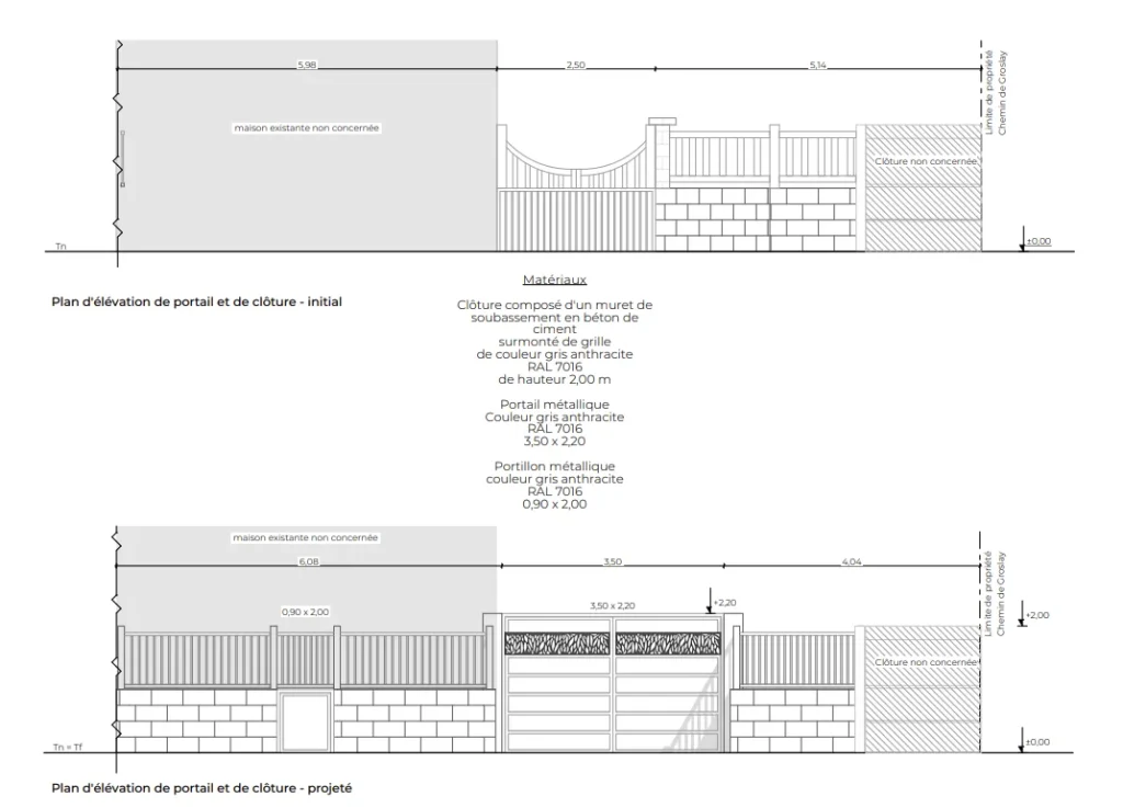Plan de facade portail